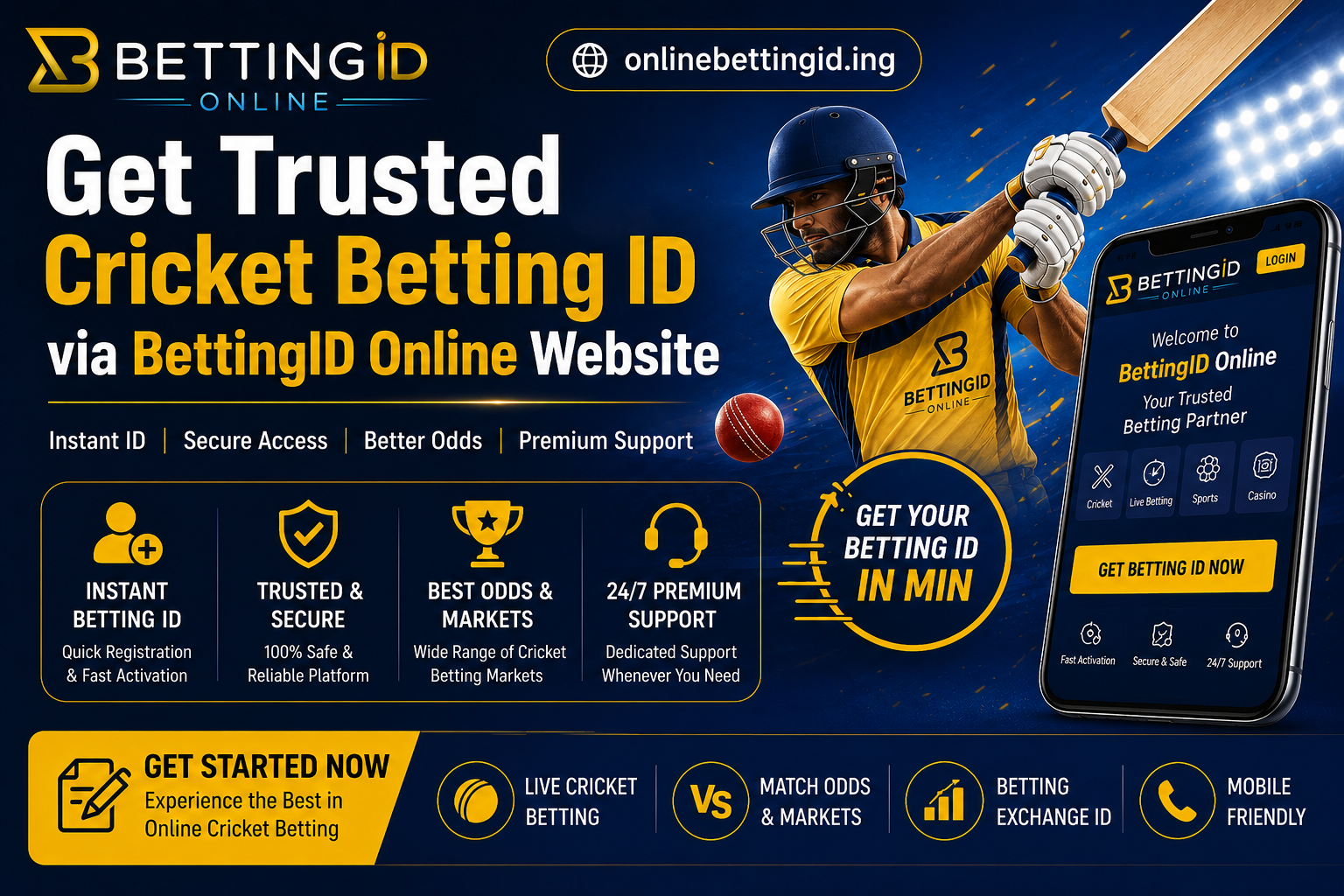 Get Trusted Cricket Betting ID In Min OnlineBettingID Website