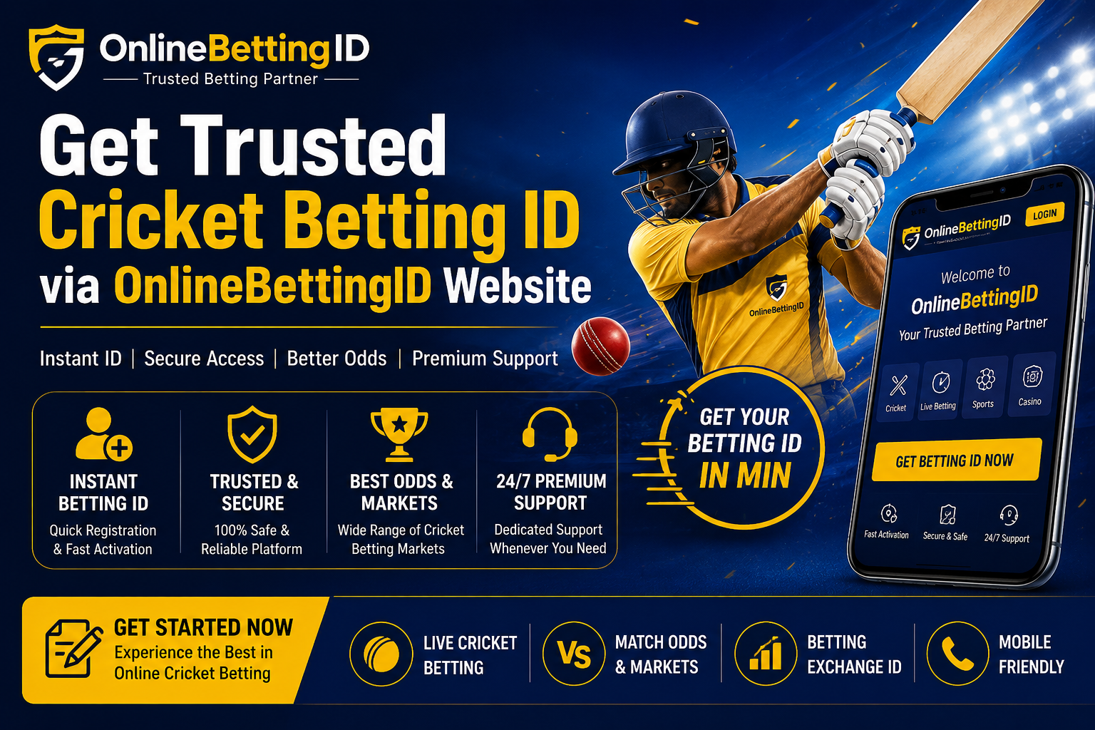 Get Trusted Cricket Betting ID via OnlineBettingID Website