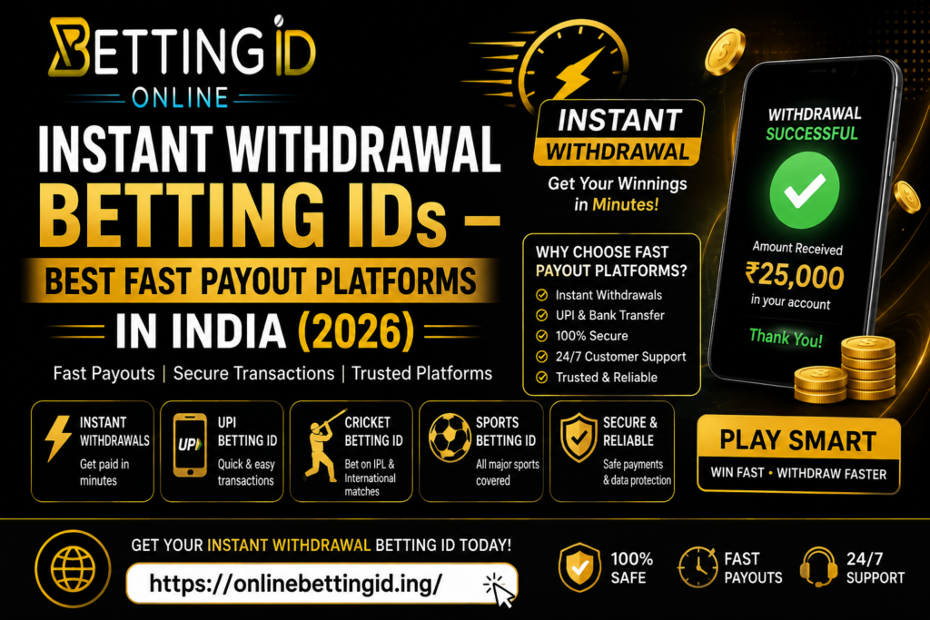 Instant Withdrawal Betting IDs – Best Fast Payout Platforms 2026