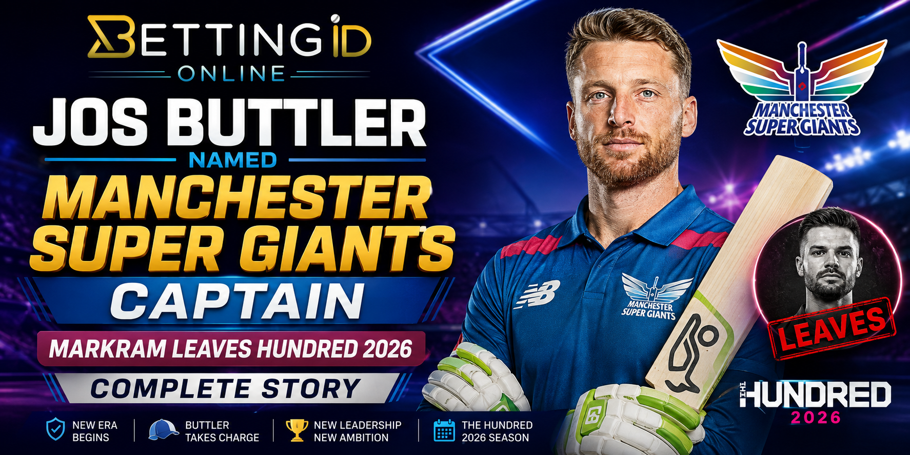 Jos Buttler Named Manchester Super Giants